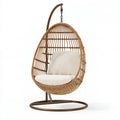 Hängesessel 105 x 105 x 195 cm aus Rattan Braun mit Metallgestell