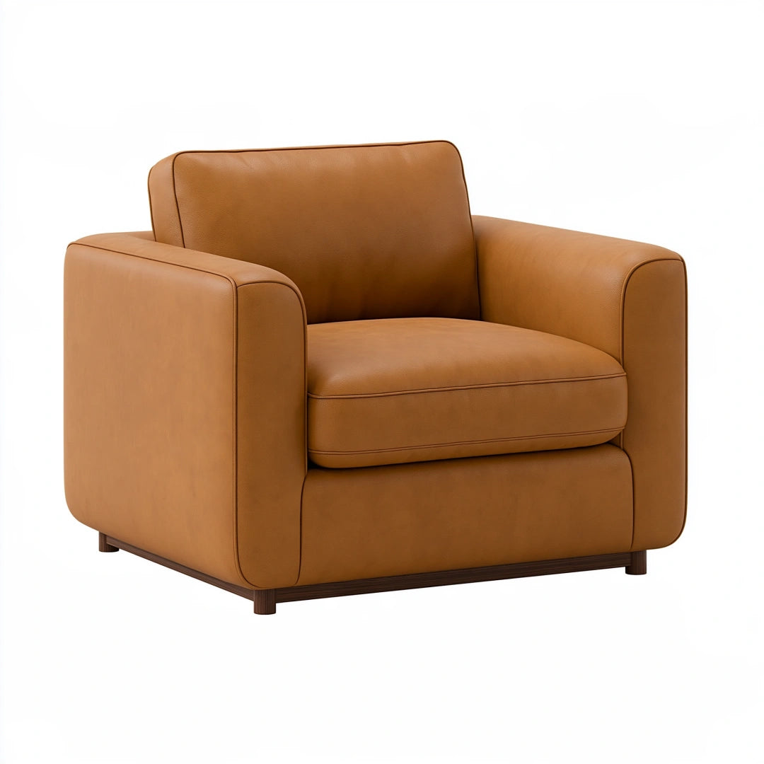 Sessel 100 x 90 x 78 cm Kunstleder Cognac Modern