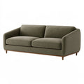 2-Sitzer Sofa 170 x 90 cm olivgrüner Stoff mit Holzfüßen skandinavisch