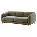 2-Sitzer Sofa 190 x 85 x 78 cm aus Stoff in Olivgrün mit Holzfüßen