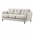 3-Sitzer Sofa 210 cm Webstoff Creme Wohnzimmer Skandinavischer Stil