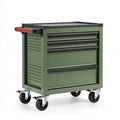 Werkzeugwagen 80 x 45 x 90 cm aus Stahl Grün mit 4 Schubladen und Rollen