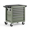 Werkzeugwagen 80 x 50 x 95 cm aus Stahl olivgrün mit 6 Schubladen und Rollen