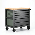 Werkstattwagen 78 x 45 x 88 cm Stahl Holz Schwarz mobil
